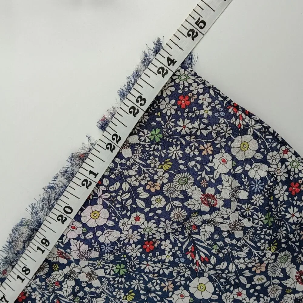 J.Crew x Liberty Art Fabrics 100% Silk Floral Fringe Scarf Wrap English Preppy